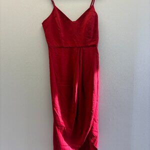 LULUS RED MIDI DRESS- NWT